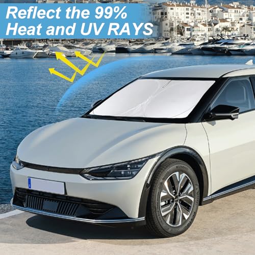Custom Fit Kia EV6 Windshield Sunshade for 2022 2023 2024 2025 EV6 Shades (Fit Kia EV6 2022-2025)