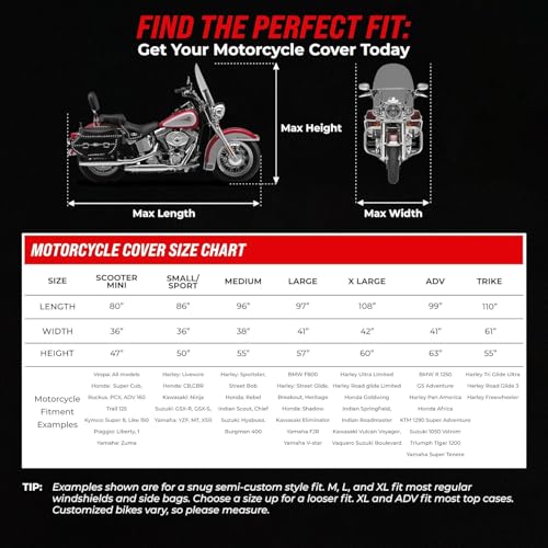 Heavy Duty Motorcycle Cover for Harley Trike (Light Gray / [HD TRIKE] 110"L x 61"W x 55"H)