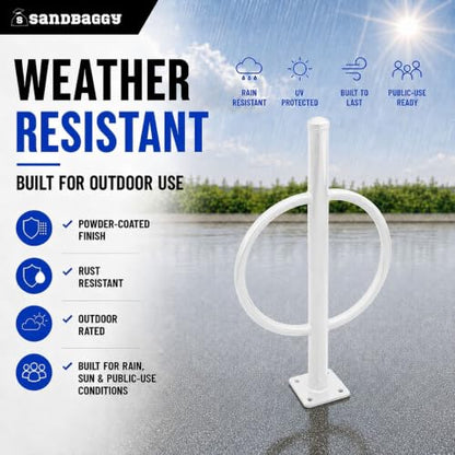 Post and Ring Bike Rack (White)