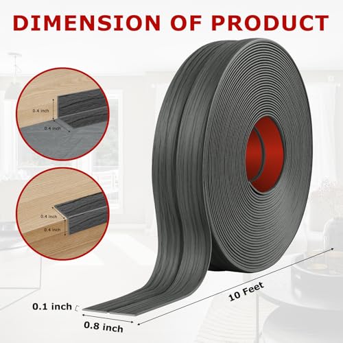 Wall Corner Protector Peel and Stick Corner Trim Molding (0.8 In x 10 Ft / Deep Gray Wood)