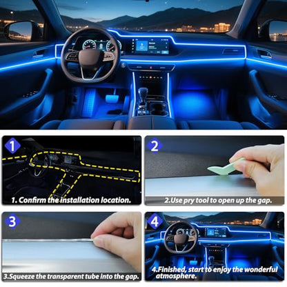 6 in 1 Car Led Strip Lights with App Control (6 in 1)