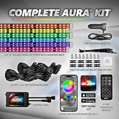 Aura Pro Double Glow Interior Truck & SUV Lights with App & Remote (6pc Double Row / RGB)