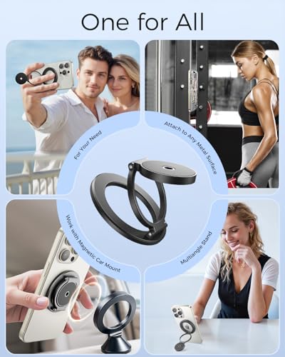 Dual Magnetic Phone Ring Holder (BK-Screw Hole)