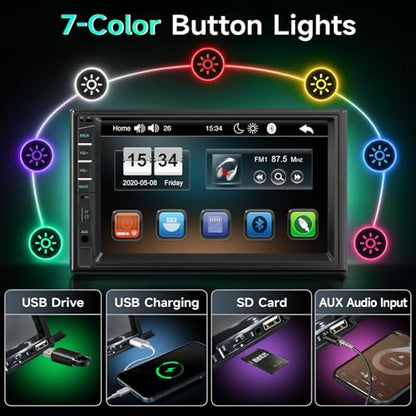 Car Stereo Double Din Radio with Bluetooth Car Audio Receivers (Car MP5 Player(No CarPlay))