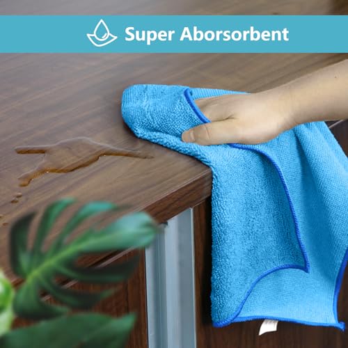 100PK Microfiber Cleaning Cloth (Blue)