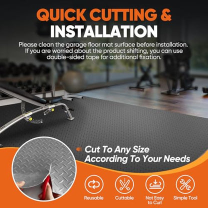 7.5 X 17 FT Garage Floor Mat (Grey / 7.5 x 17 FT)