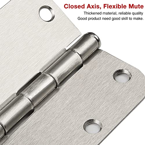 3 1/2" Satin/Brushed Nickel Door Hinges 3.5" 5/8" Rounded 30 Pack (Satin Nickel / 30 Pack)