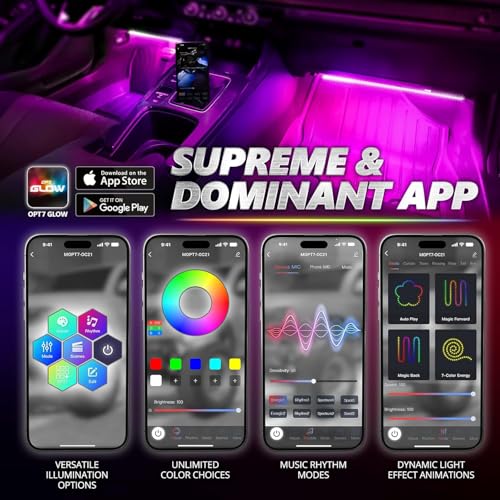 Aura Pro Multicolor Interior SUV & Van Lights w (6pc Single Row / RGB)