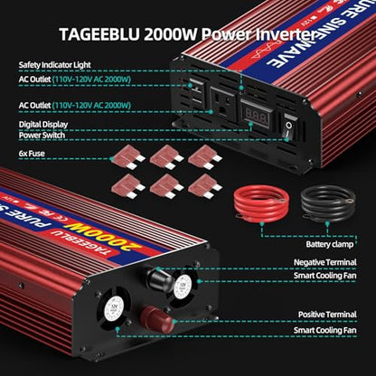 2000W Pure Sine Wave Power Inverter
