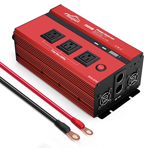 2000w 12v Car Power Inverters for Vehicles Truck with USB Charging Port (2000W / Red)