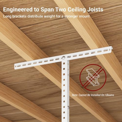 4x8 Overhead Garage Ceiling Storage Rack Organization (White / 4x8 ft)