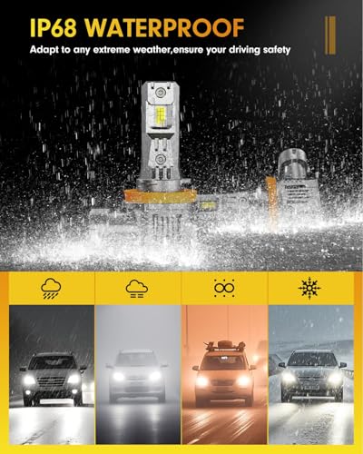 9005 H11 Led Bulbs Combo 𝟭𝟴𝟬𝟬𝟬𝟬𝗟𝗠 𝟮𝟬𝟬𝟬% (H11 9005)