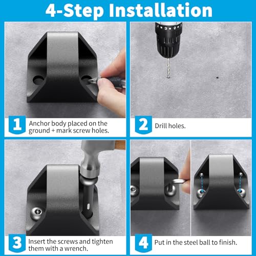 Security Anchor for Chain With 2 Protected Expansion Bolts (Black)