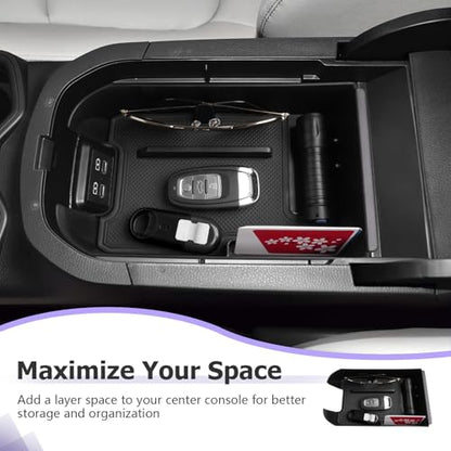 for 2025 Toyota RAV 4 Accessories Compatible with 2019 2020 2021 2022 2023 2024 2025 Toyota RAV 4 Center Console Organizer Armrest Console Secondary Storage Box Insert Tray ABS Material Black