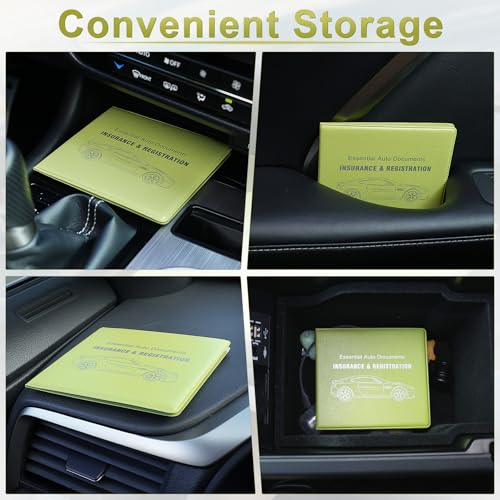 Car Registration and Insurance Card Holder (Leather Green)
