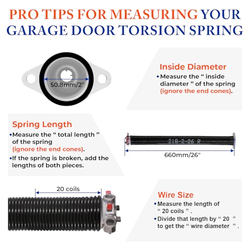 Garage Door Torsion Springs Pair (0.218" X 2" X 26")