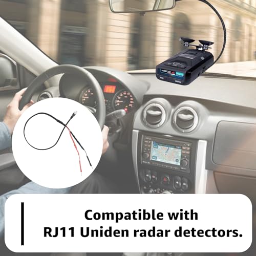 RJ11 Radar Detector Mirror Tap Hardwire Power Cord for Uniden R4 R7 R8 3PC