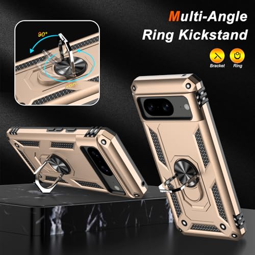 for Google Pixel 8 Case with Screen Protector (Yellow / Google Pixel 8)
