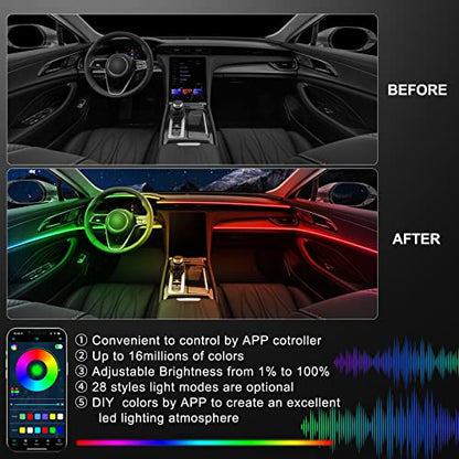 Acrylic Interior Car LED Strip Light with Wireless APP (Dreamcolor Kit - 5 in 1)