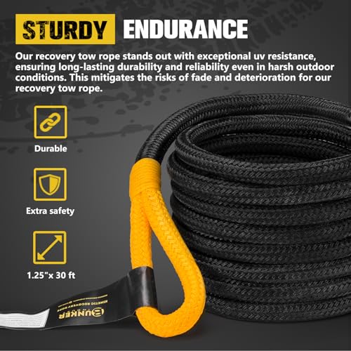 1.25"×30ft Kinetic Recovery Rope with 2 Soft Shackle Kit (1.25in×30ft)