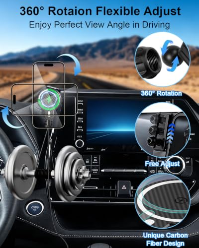 Car Phone Mount for 2020 (Highlander 2020-2026 (8 inch) / Magsafe+ Wireless Charger)
