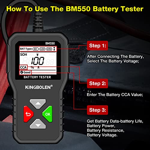 BM550 6V 12V 24V Car Battery Tester (BM550 battery tester)