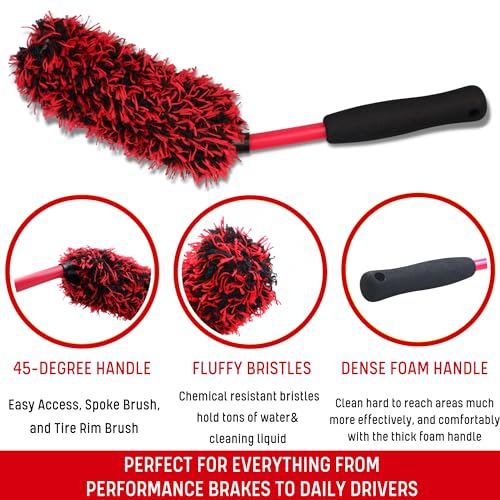 Wheel Brush Kit 3 Pack (3-Pack / Red/Black)