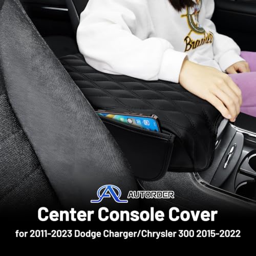 Center Console Cover for 2011 (2)11-23|Charger|Wavy,+Thick,+Pockets)