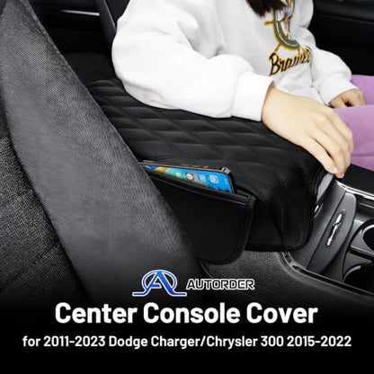 Center Console Cover for 2011 (2)11-23|Charger|Wavy,+Thick,+Pockets)