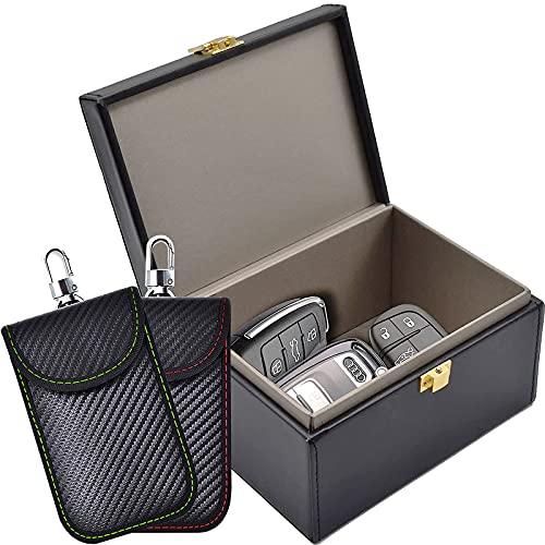 Faraday Box & 2 Pack Faraday Bag for Key Fob Protector (Medium)