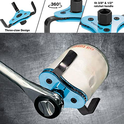 8 Piece Oil Filter Swivel Wrench Set (Normal / 8-Piece Set (Fits Filters 2-3/4" to 5-1/4"))