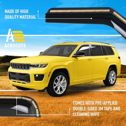 Extra Durable Window Deflectors in (For Jeep Grand Cherokee L 21-26)