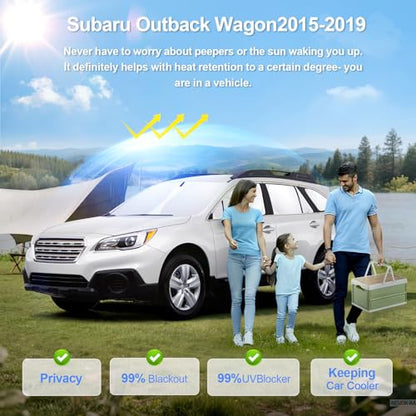 8pcs Car Window Shades for Subaru Outback Wagon 2015 (for Outback Wagon2015-2019)