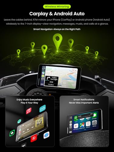 R7M 7" Wireless Motorcycle CarPlay & Android Auto for BMW Motorcycles (R7M Motorcycle Carplay for BMW)