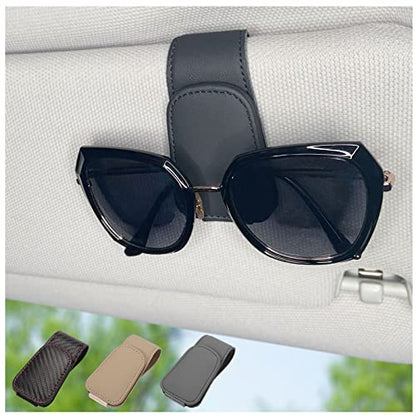 Magnetic Leather Sunglass Holder for Car (black)