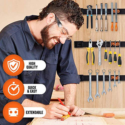 12" Magnetic Tool Holder Strip (4 Pack)