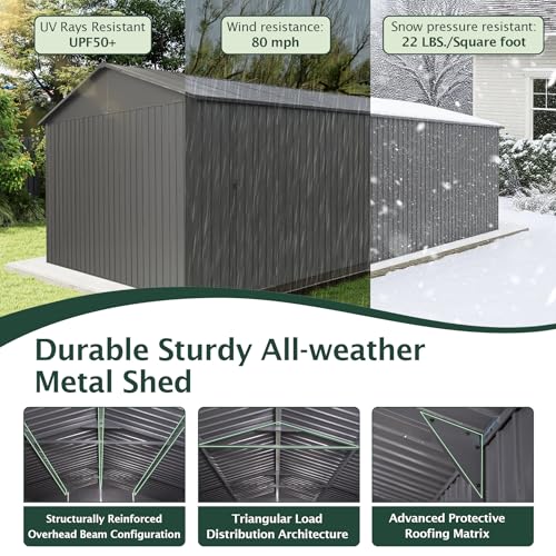 Domi 12'x20' Outdoor Metal Garage Shed (12'x20')