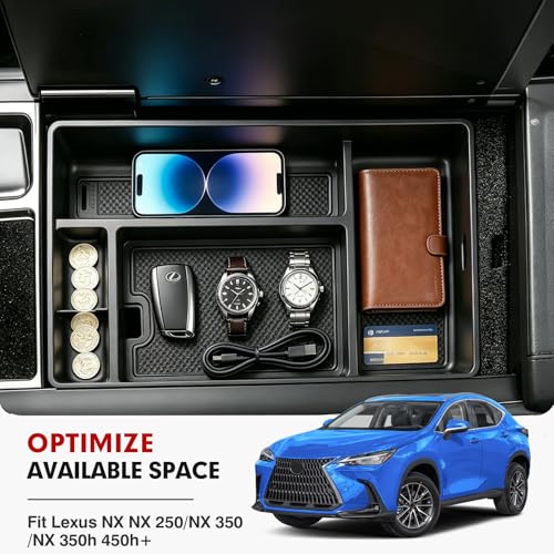 Center Console Organizer for 2022 2023 2024 2025 2026 Lexus NX NX 250 (2022-2026 Lexus NX 250/350/350h/450h+)
