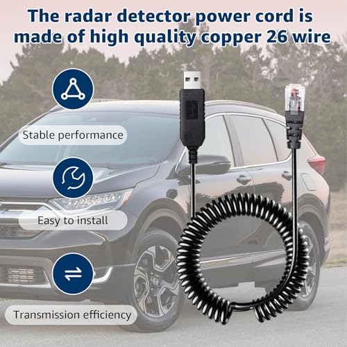 USB to RJ11 Radar Detector Power Cable for Uniden Escort Beltronics etc (9.8ft)