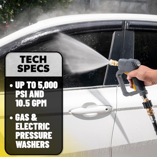 Snubby Short Pressure Washer Gun with Foam Cannon Attachment (SNUBBY ONLY)
