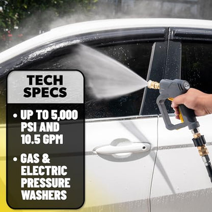 Snubby Short Pressure Washer Gun with Foam Cannon Attachment (SNUBBY ONLY)