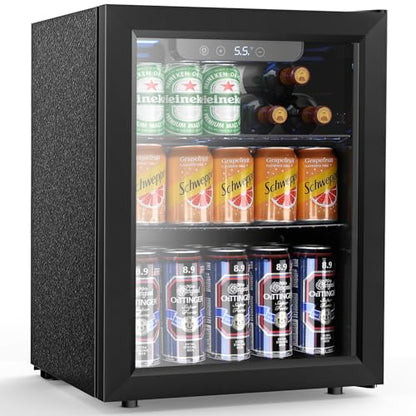 68 Cans Beverage Refrigerator Cooler (Black)