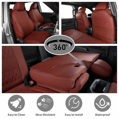 Tacoma Back Seat Covers for Toyota Tacoma (Leather (Burgundy) / 2024-2026 Tacoma (Hybrid) Only 2nd Row)