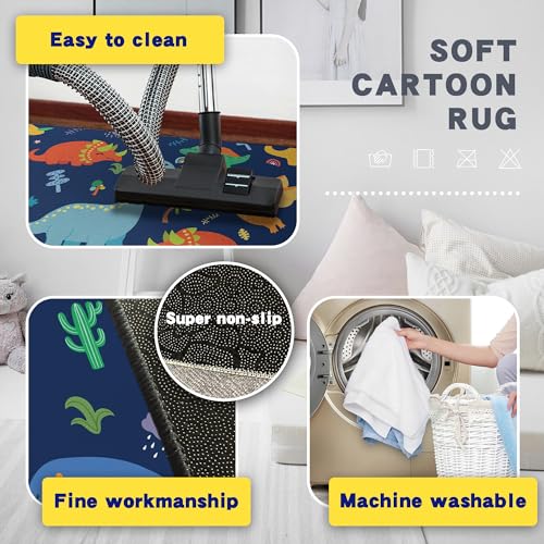 Cute Cartoon Dinosaur Rug for Bedroom (3'3"x 5' / Dinosaur01)