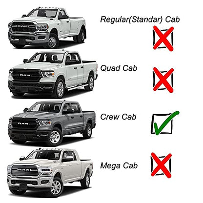 Chrome Window Visors for 2019 (RAM 1500 19-25 Crew Cab(Chrome))