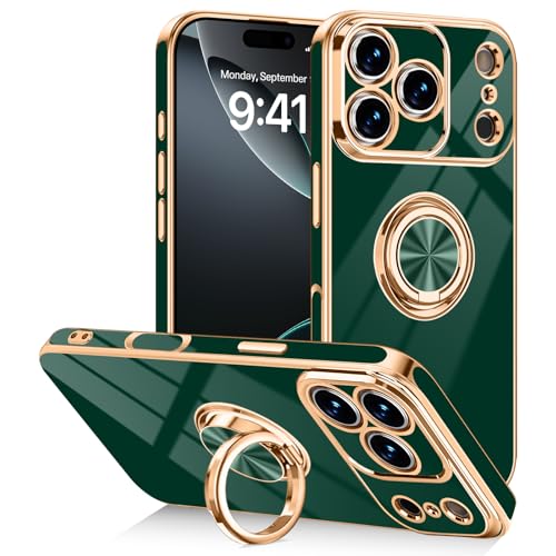 Designed for iPhone 17 Pro Case with Ring Stand Slim Green (Green / 6.3'' iPhone 17 Pro)