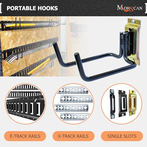 10-Pack E-Track Double J Hooks, 5.5-Inch Deep x 4-Inch Wide (5.5" Deep 4" Wide - 10P)