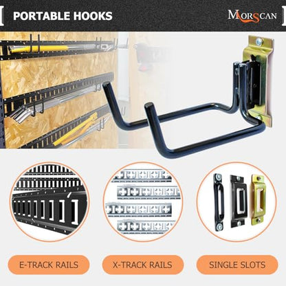 10-Pack E-Track Double J Hooks, 5.5-Inch Deep x 4-Inch Wide (5.5" Deep 4" Wide - 10P)