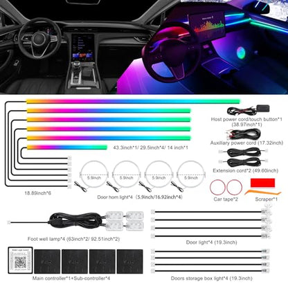 Dreamcolor Acrylic Interior Car LED Strip Light with Wireless APP (Dreamcolor 22 in 1)