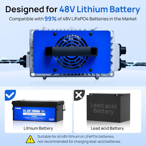 48V 18A Lithium Charger ≥93% Efficiency for Golf Cart Batteries (48V 18A)